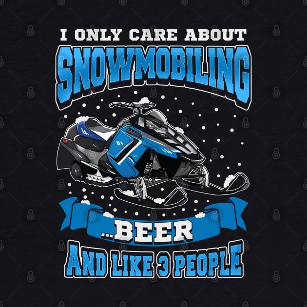 Snowmobile Snowmobiling Beer Funny by E